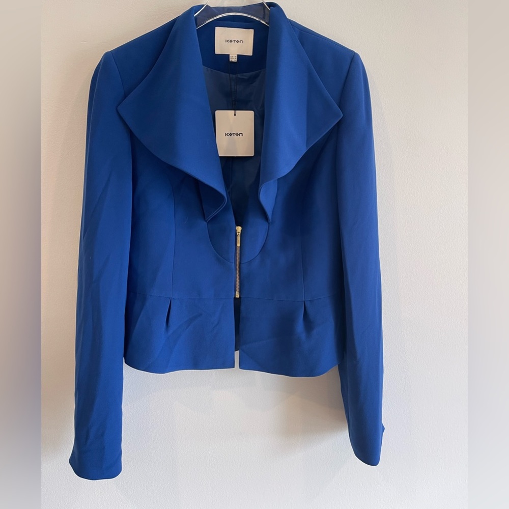 Koton blue zip up blazer luxury european brand